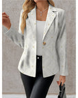 Blazer de mujer azul marino con lunares blancos – Estilo chic, elegante y desenfadado