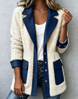 Cárdigan patchwork efecto denim para mujer – Cálido y original