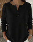 Suéter Henley para mujer con botones – Suave y casual