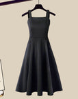 Conjunto de mujer con vestido sin mangas y cárdigan corto – Elegante y suave