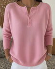Suéter Henley para mujer con botones – Suave y casual