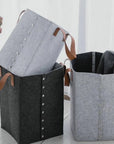 Plegable Leather Cesto De La Ropa