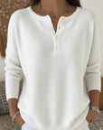 Suéter Henley para mujer con botones – Suave y casual