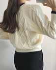 Cárdigan color block abotonado para mujer – Suave y moderno