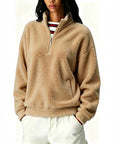 Sweat à capuche zippé pour femme avec double doublure polaire - Chaud et pratique