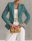 Blazer de mujer azul marino con lunares blancos – Estilo chic, elegante y desenfadado