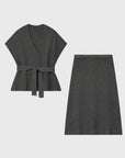 Conjunto de mujer con chaleco y falda midi – Elegante y semiform al