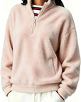 Sweat à capuche zippé pour femme avec double doublure polaire - Chaud et pratique