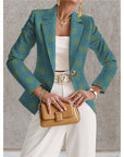 Blazer de mujer azul marino con lunares blancos – Estilo chic, elegante y desenfadado