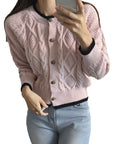 Cárdigan color block abotonado para mujer – Suave y moderno