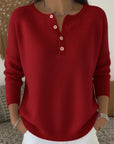 Suéter Henley para mujer con botones – Suave y casual