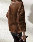 Abrigo liso y acogedor para mujer con cordón de ajuste – Prenda de abrigo de invierno casual, suave y confortable