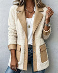 Cárdigan patchwork efecto denim para mujer – Cálido y original