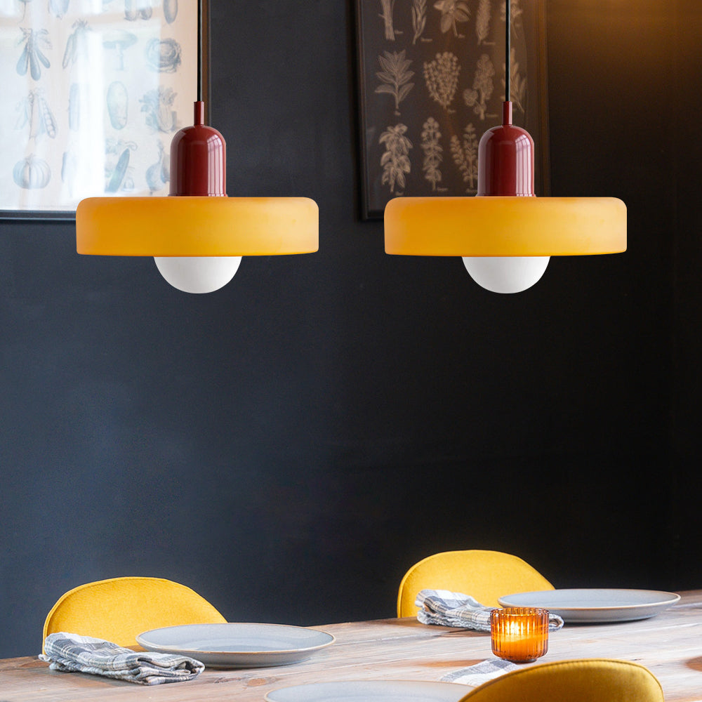 Lampa sufitowa z dwoma kloszami w stylu połowy wieku