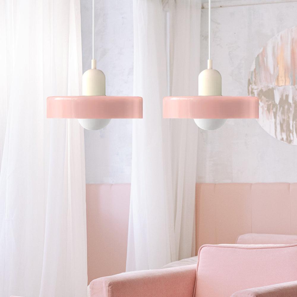 Lampa sufitowa z dwoma kloszami w stylu połowy wieku