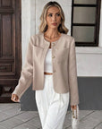 Chaqueta corta para mujer con efecto tweed – Chic y elegante