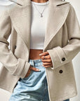 Abrigo tipo marinero beige oversize para mujer – Elegante y estructurado