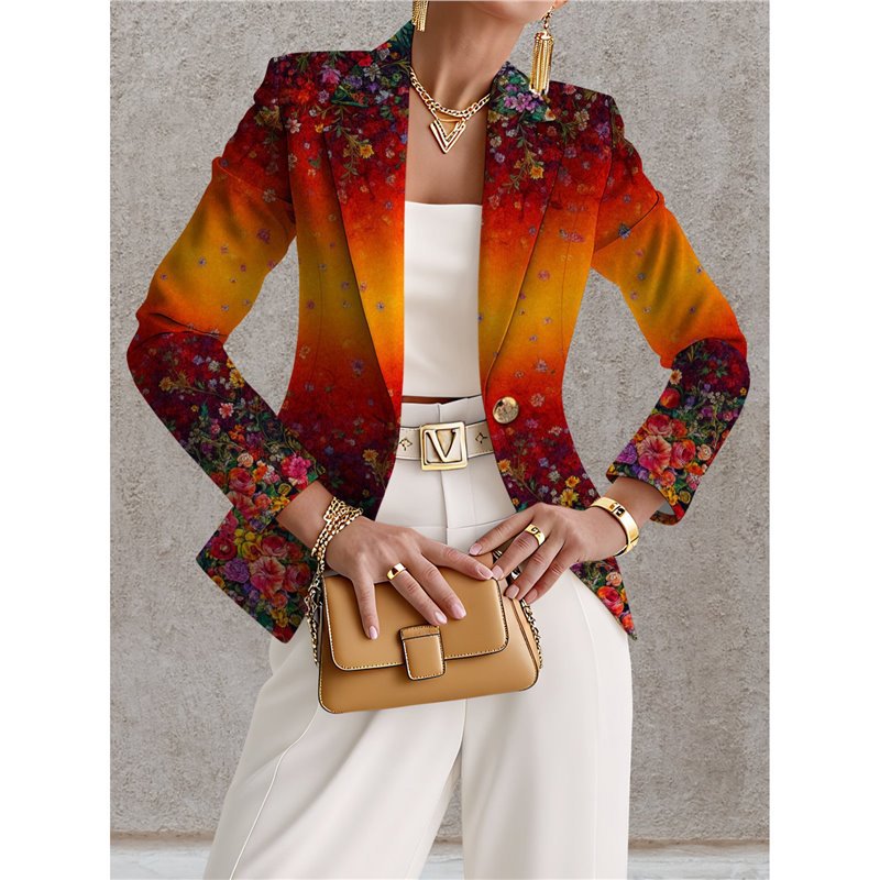 Blazer de mujer azul marino con lunares blancos – Estilo chic, elegante y desenfadado