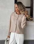 Chaqueta corta para mujer con efecto tweed – Chic y elegante