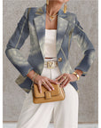 Blazer de mujer azul marino con lunares blancos – Estilo chic, elegante y desenfadado