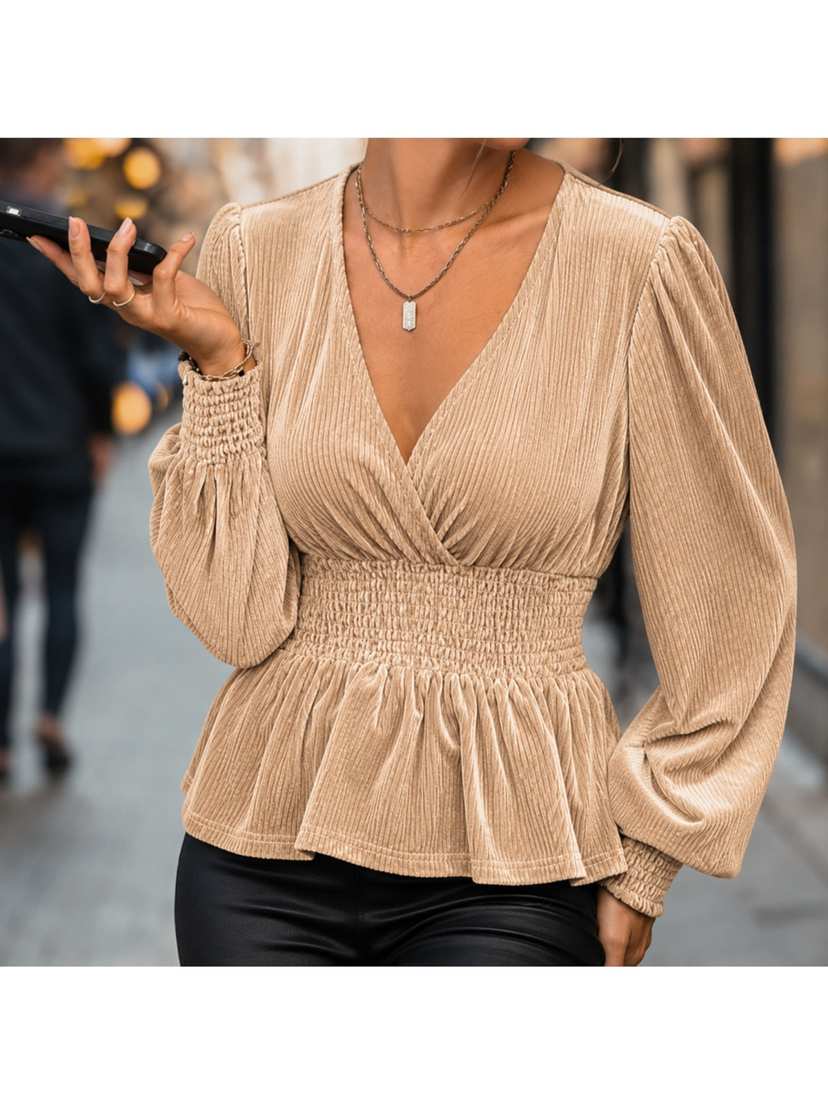 Camicetta donna fluida a maniche lunghe - Chic e leggera