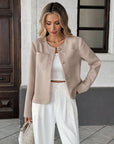 Chaqueta corta para mujer con efecto tweed – Chic y elegante