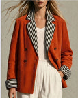 Dámská oranžová color-block bunda – retro a originální
