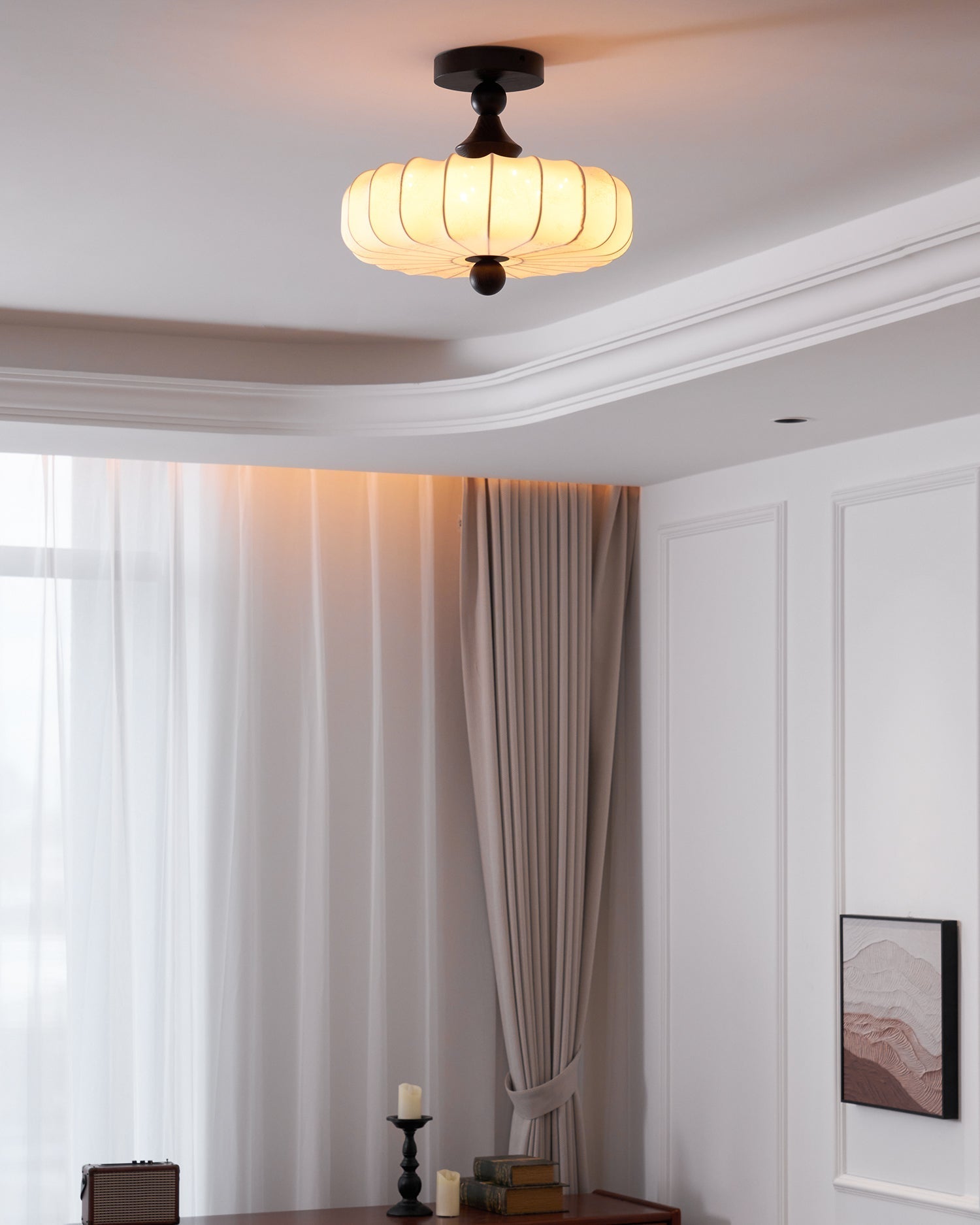 Japanese-Inspired Sculptural Ceiling Lamp