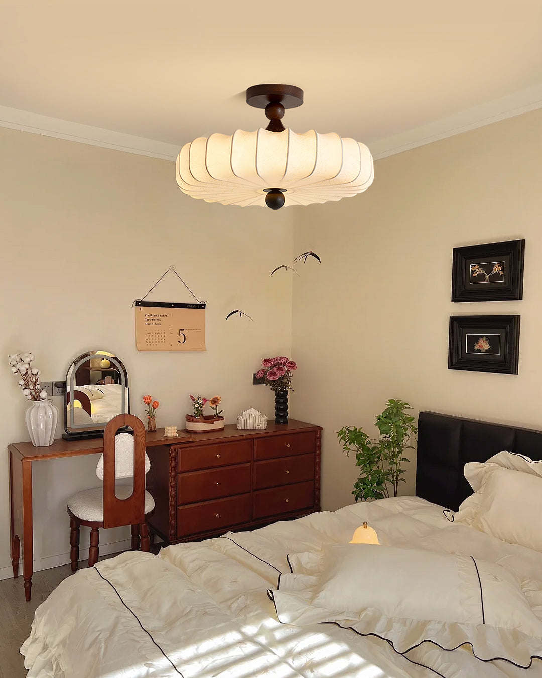 Japanese-Inspired Sculptural Ceiling Lamp