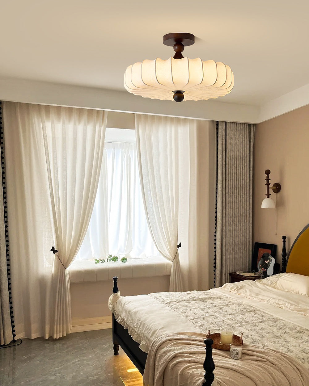 Japanese-Inspired Sculptural Ceiling Lamp