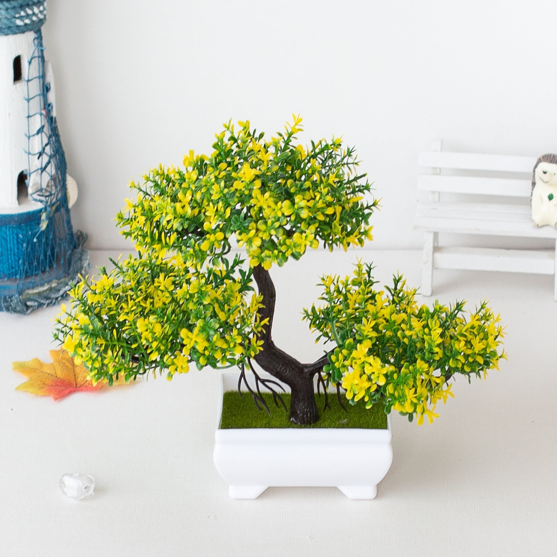 Sztuczny bonsai kompozycja kwiatowa