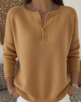 Suéter Henley para mujer con botones – Suave y casual
