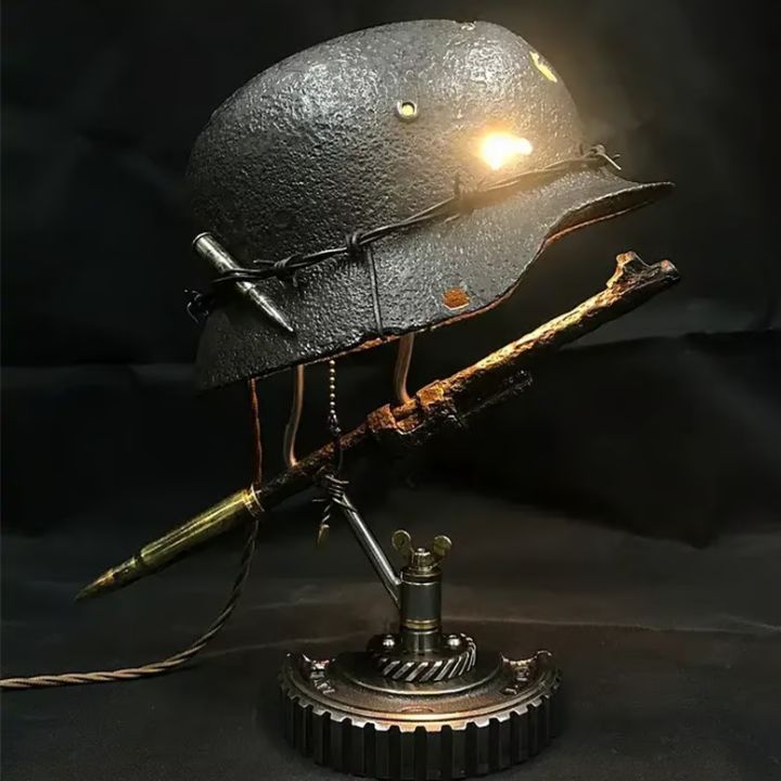 Casco Led Lámpara De Mesa