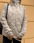 Dámská pletená bunda z materiálové směsi na zip – Ležérní texturovaný design, ideální pro elegantní vrstvení