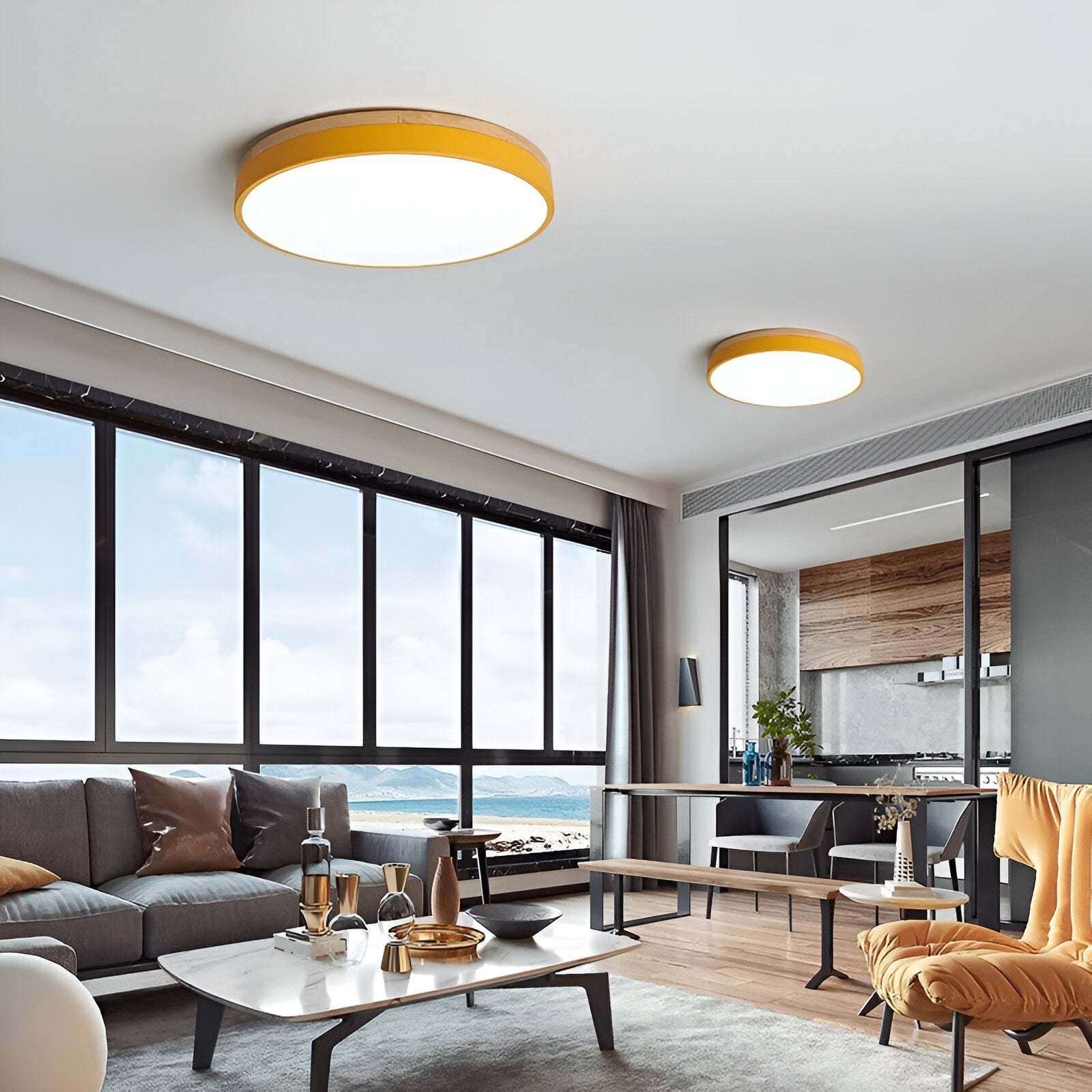 Minimalistyczna Okrągła Lampa Sufitowa w Stylu Północnym