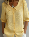 Blusa bordada de flores para mujer – Elegante y femenina