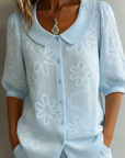 Blusa bordada de flores para mujer – Elegante y femenina