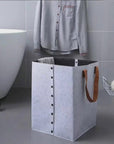 Plegable Leather Cesto De La Ropa
