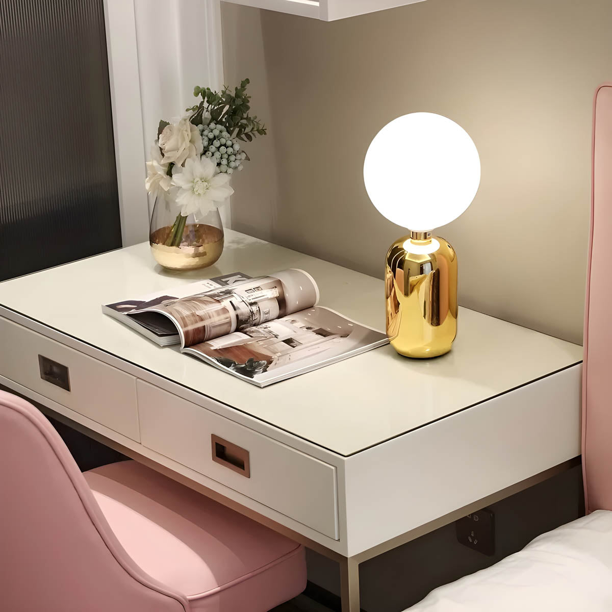 Table Lamp with Push Button Switch