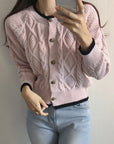 Cárdigan color block abotonado para mujer – Suave y moderno