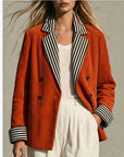 Dámská oranžová color-block bunda – retro a originální