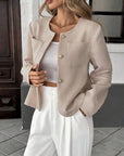 Chaqueta corta para mujer con efecto tweed – Chic y elegante
