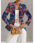Blazer de mujer azul marino con lunares blancos – Estilo chic, elegante y desenfadado