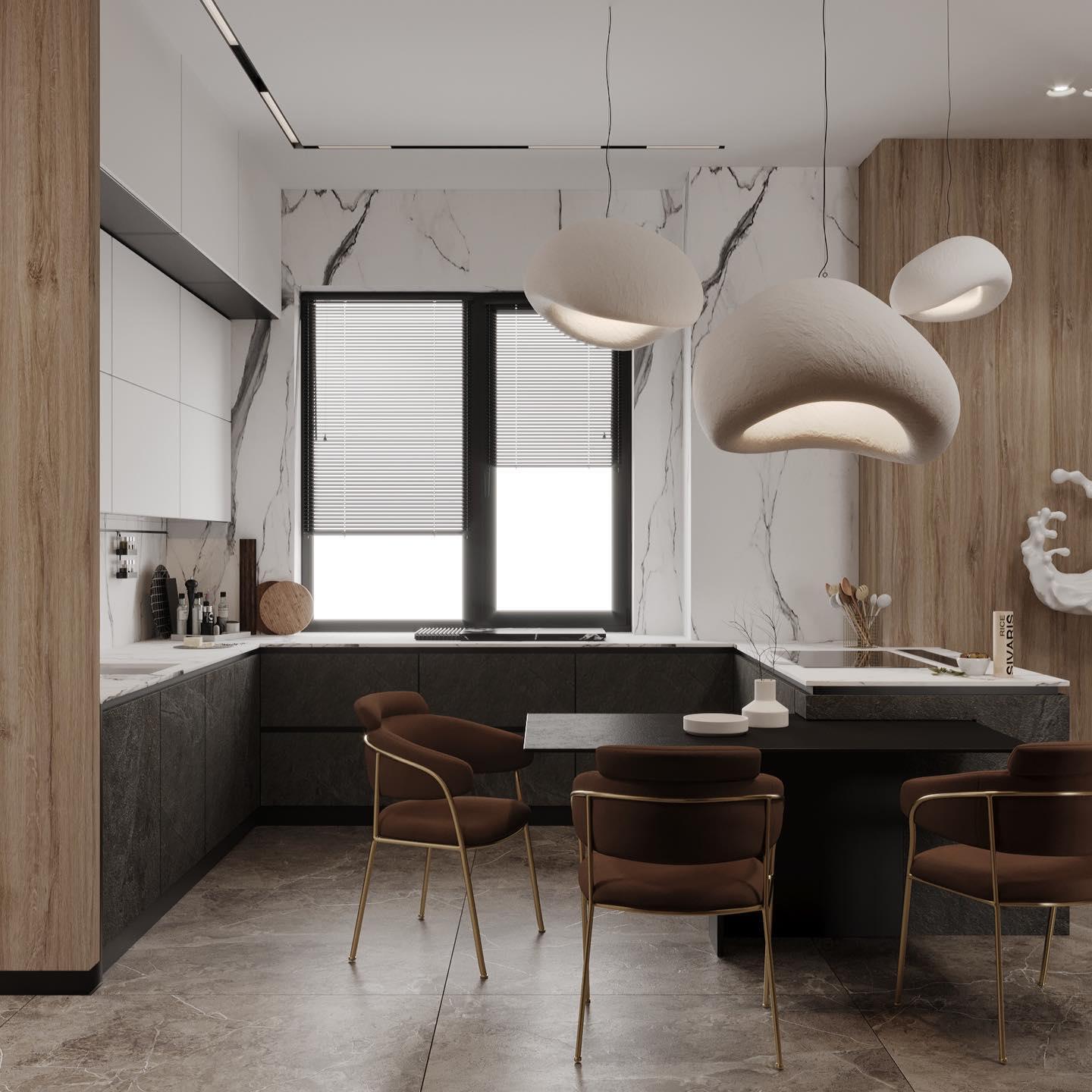 Minimalistyczna lampa sufitowa skandynawska w kształcie kamyka