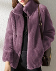 Abrigo liso y acogedor para mujer con cordón de ajuste – Prenda de abrigo de invierno casual, suave y confortable