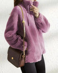 Abrigo liso y acogedor para mujer con cordón de ajuste – Prenda de abrigo de invierno casual, suave y confortable