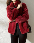 Abrigo liso y acogedor para mujer con cordón de ajuste – Prenda de abrigo de invierno casual, suave y confortable